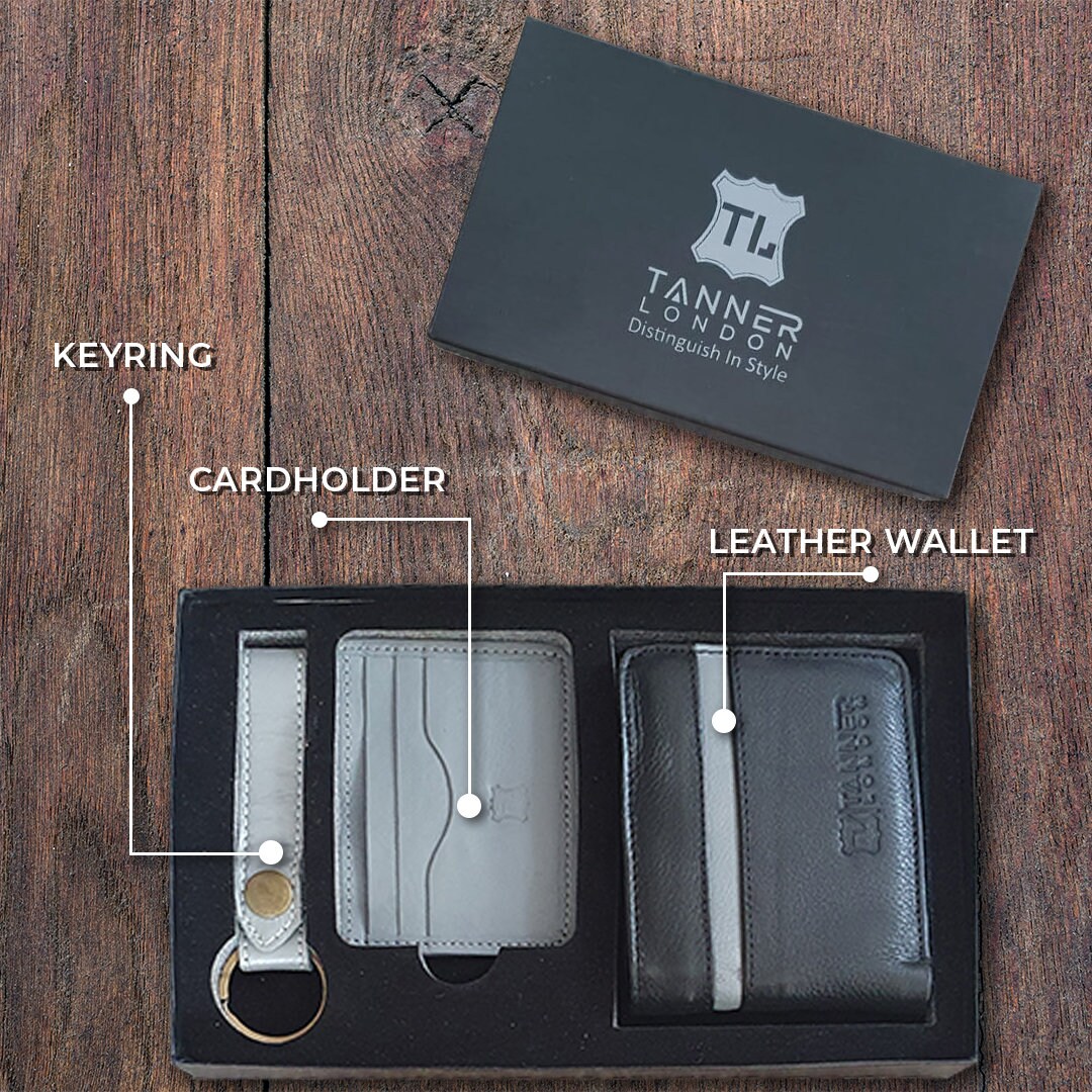 Mens Real Leather Giftbox Bifold Wallet Card Holder and Etsy