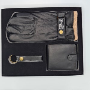 Carteira masculina de couro real artesanal, carteira e chaveiro, caixa de presente para ele, aniversário, dia dos namorados, carteira segura RFID, 10 espaços para cartão