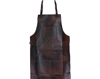 Full Grain Leather Apron Handmade Cook Apron Chef Apron Cooking Apron Butcher Apron Baker Apron Blacksmith Apron Woodwork BBQ grill Apron