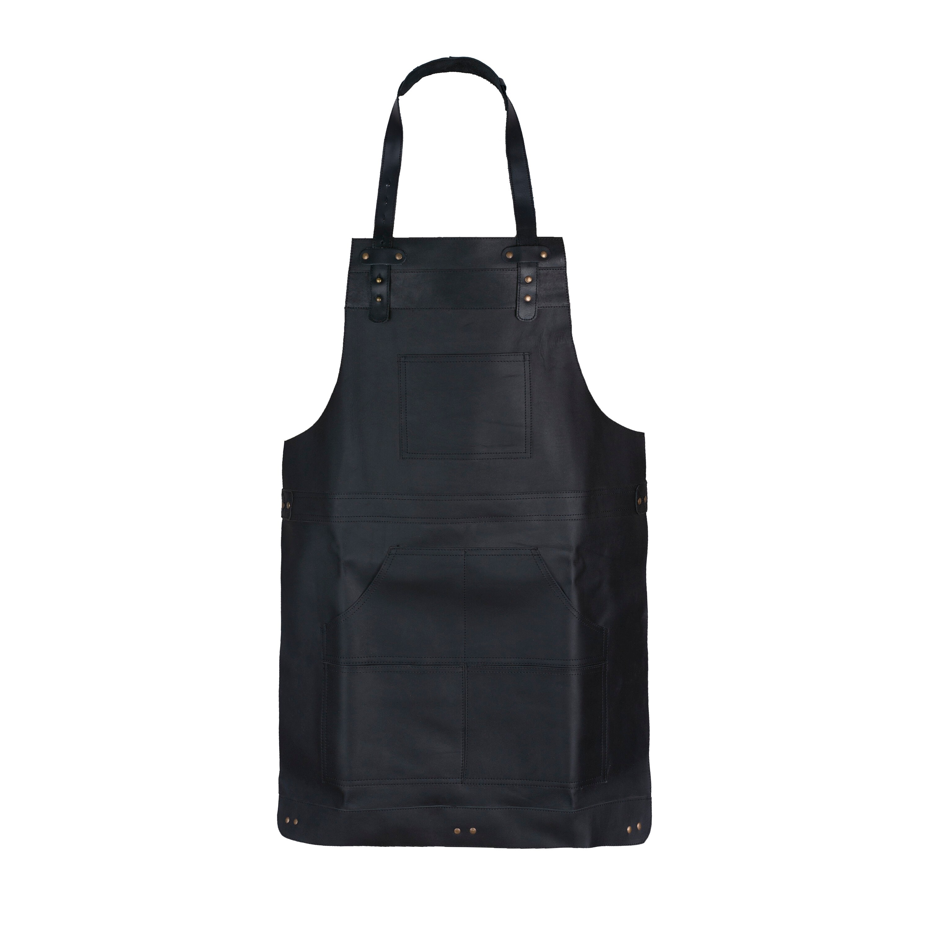 Full Grain Black Leather Apron Handmade Kitchen Apron Chef Apron