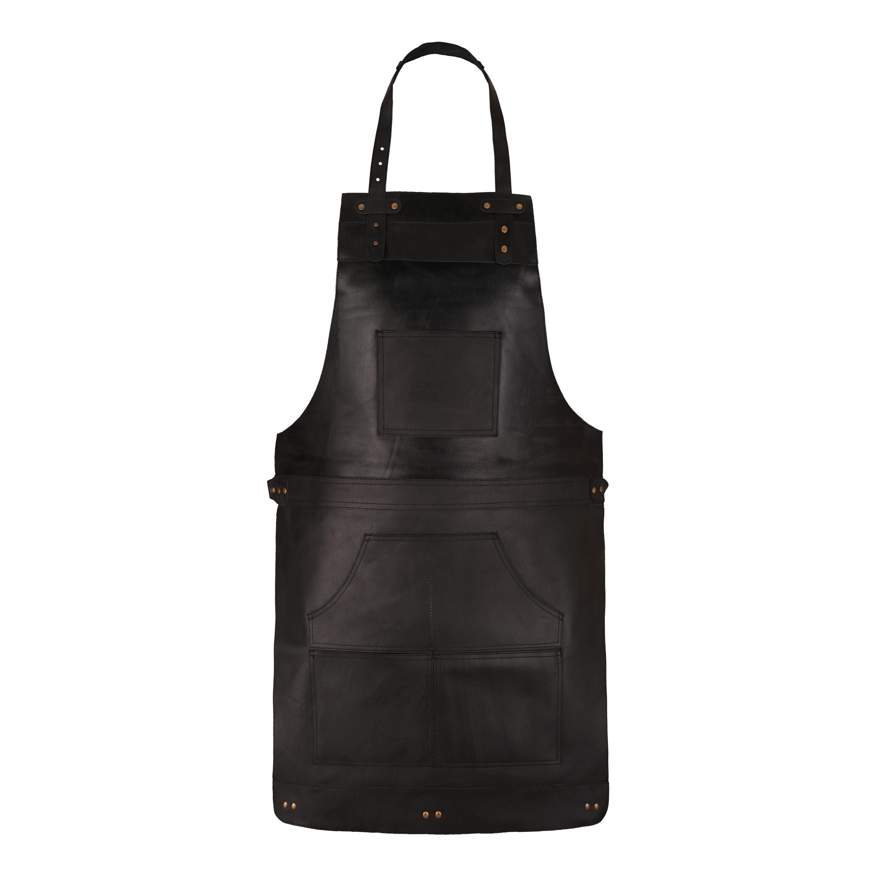Full Grain Black Leather Apron Handmade Kitchen Apron Chef Apron Cooking Apron Butcher Apron Baker Apron BBQ Apron Blacksmith Apron Pockets