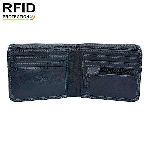 Portafoglio Bifold Da Uomo In Vera Pelle, Porta Carte E Portachiavi RFID Fatto A Mano, Autentico - Italia - Foto 10