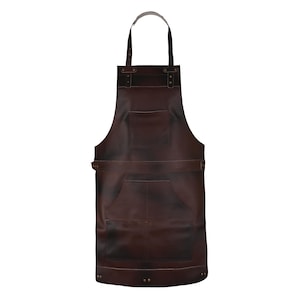 Dark Brown Full Grain Leather Apron - Butcher Apron - Barber Apron - Woodwork Apron-Cook Apron -BBQ Apron -Cooking Apron - Blacksmith Apron.