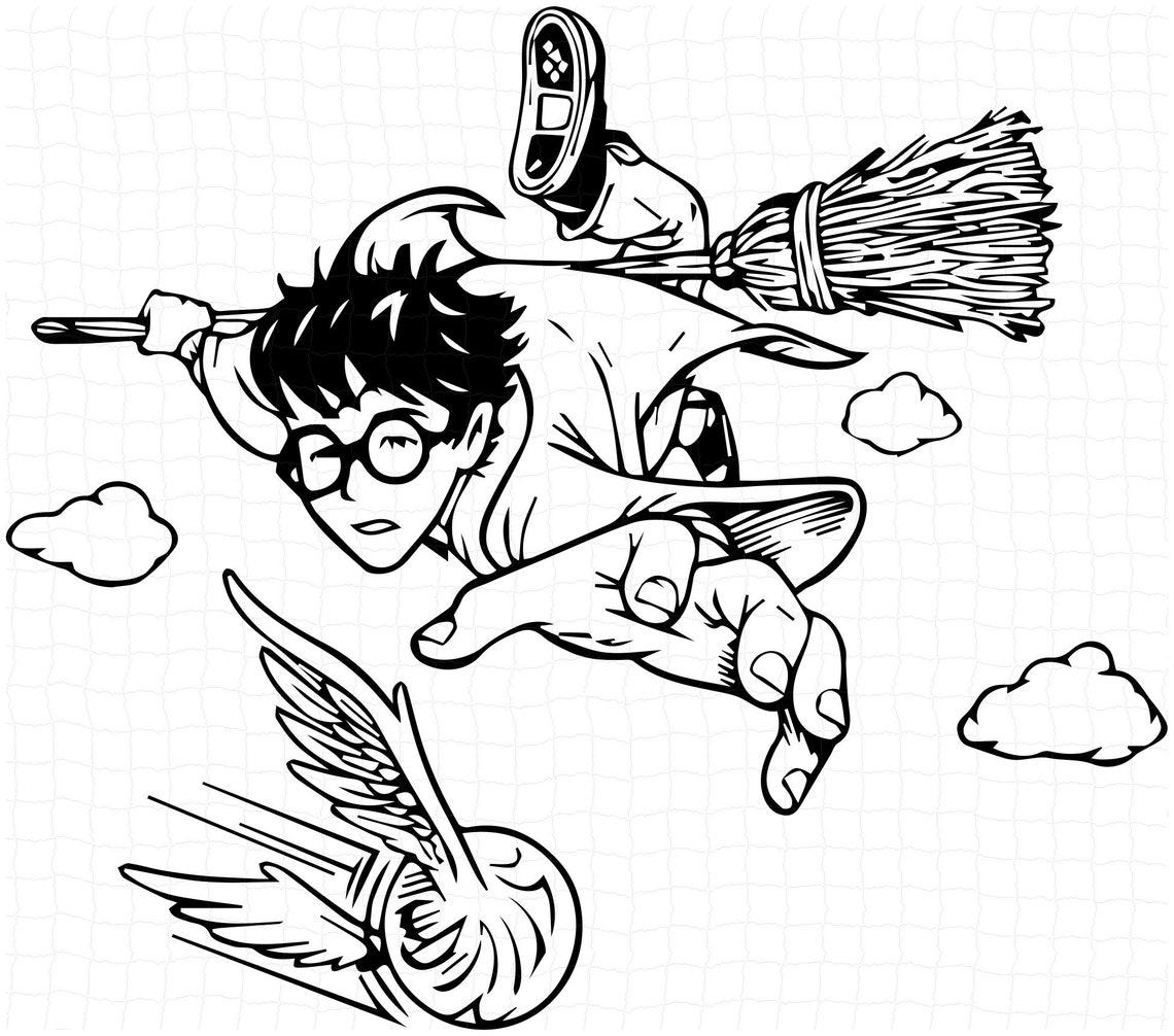Harry Potter Flying Solo Silhouette SVG PNG Dxf | Etsy