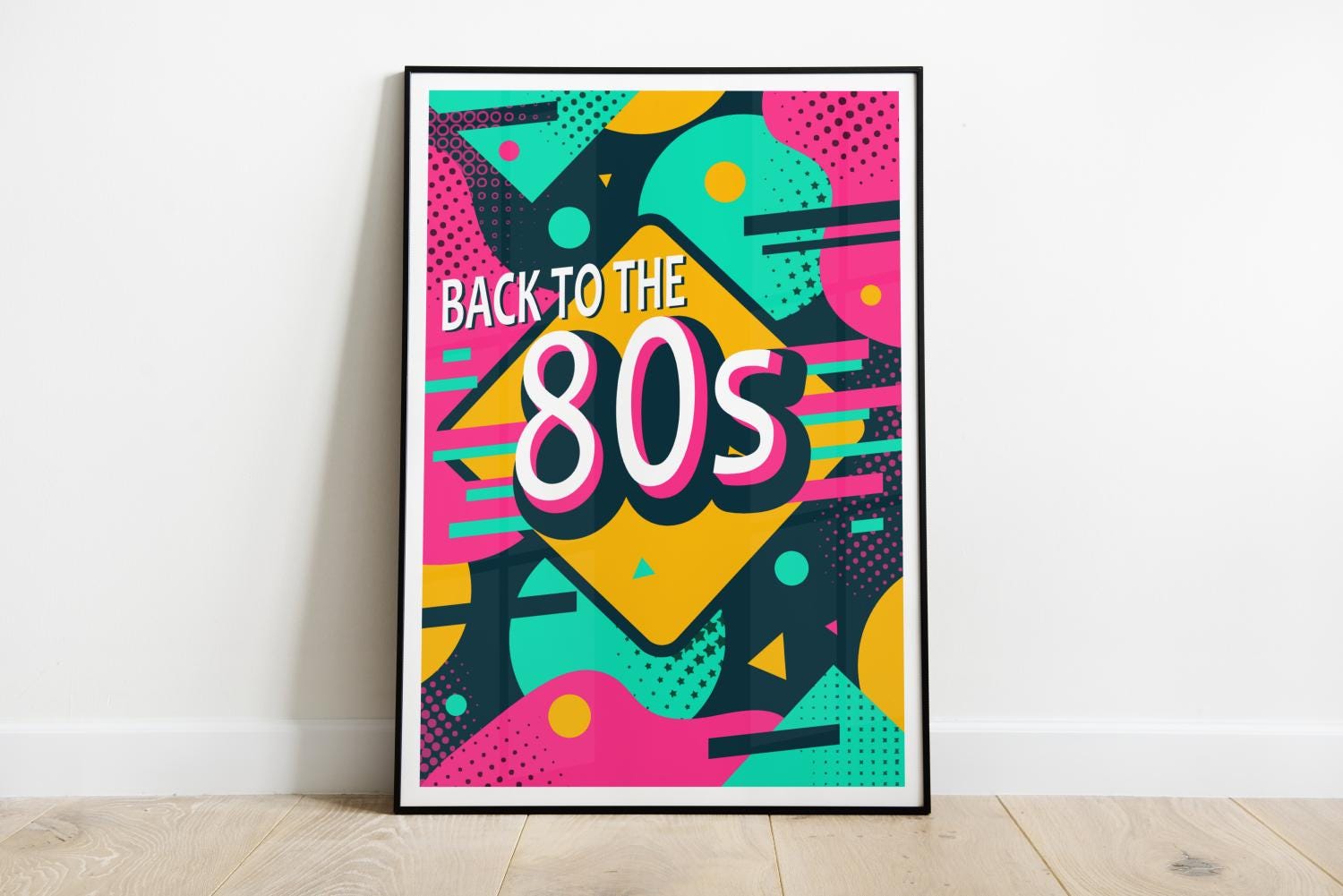 Back to the 80s Poster, Retro Eighties Graphic Art Print With