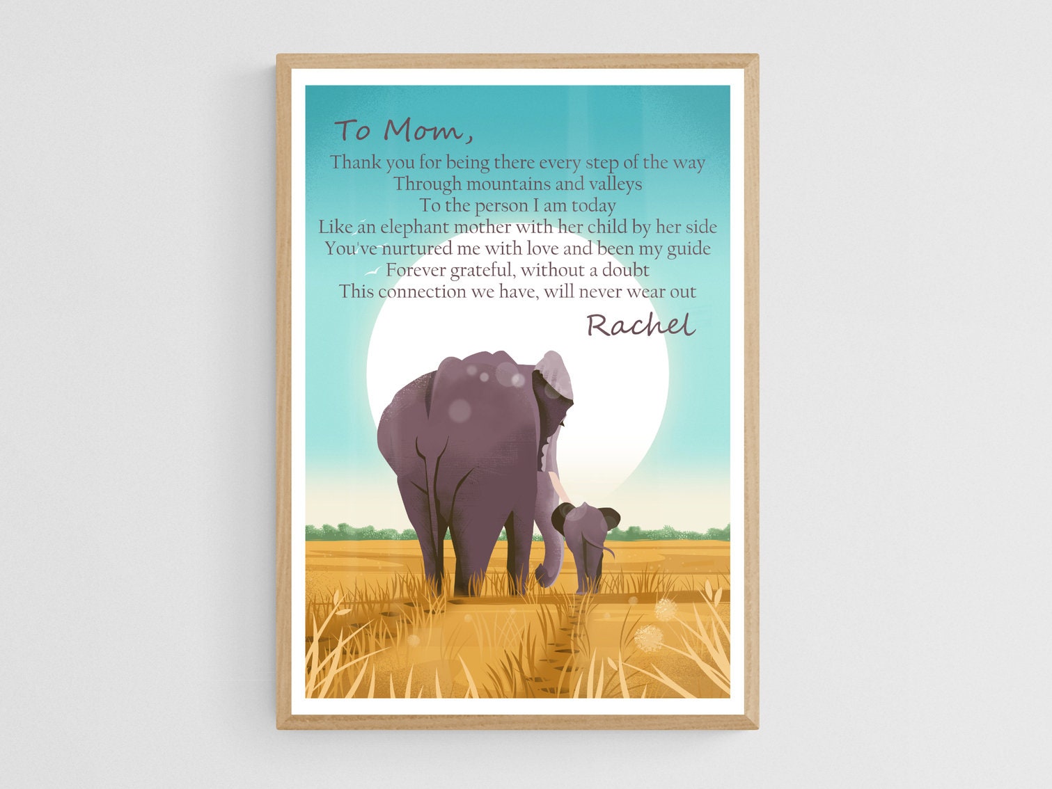 Grateful Boho Mama And Baby Elephants Grateful Boho Mama And Baby Elephants