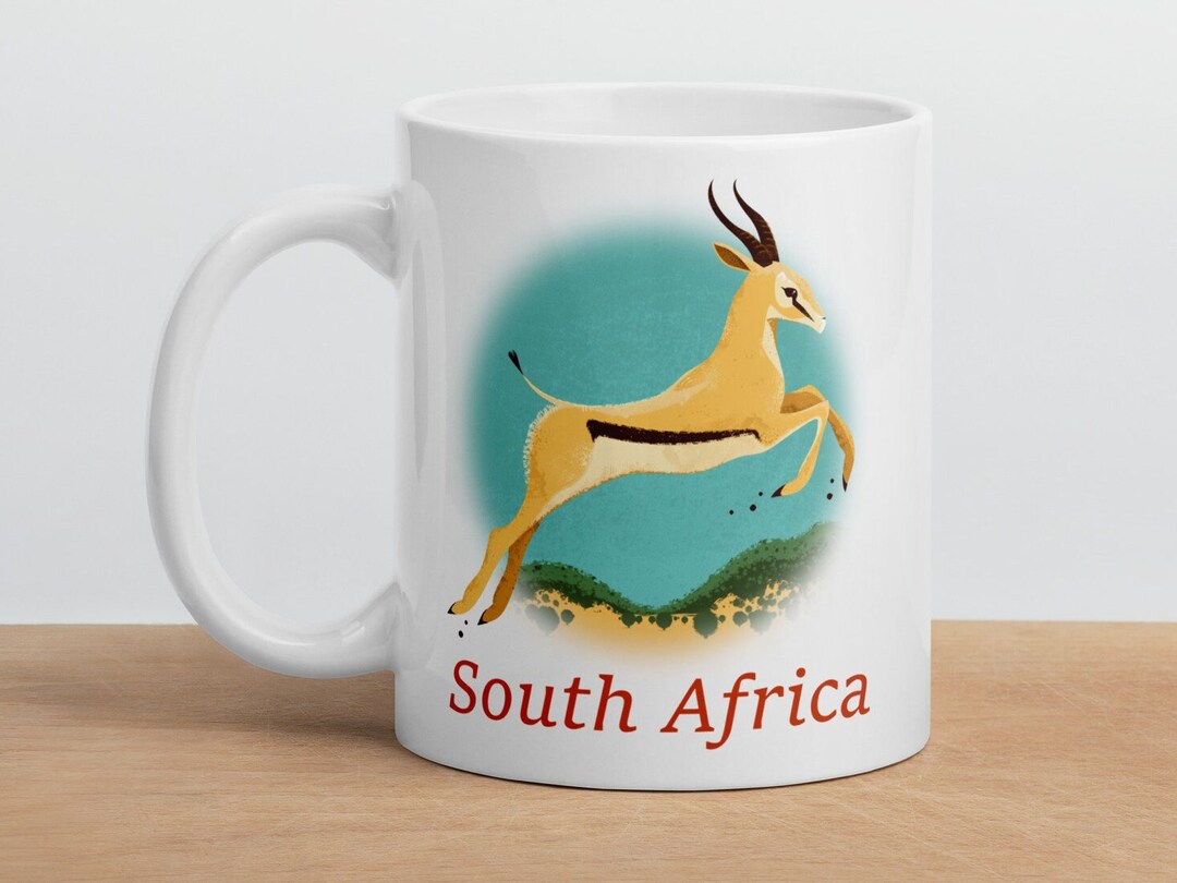Springbok Rugby Mug Springbok South Africa Mug With Personalized Text, Custom Name, African ...