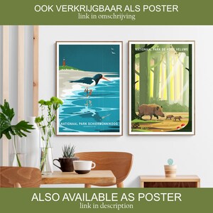 Set of 6 Postcards, Dutch National Parks, Hoge Veluwe, De Biesbosch and Schiermonnikoog, Pack of Six Greeting Cards, Bird and Animal Cards image 10