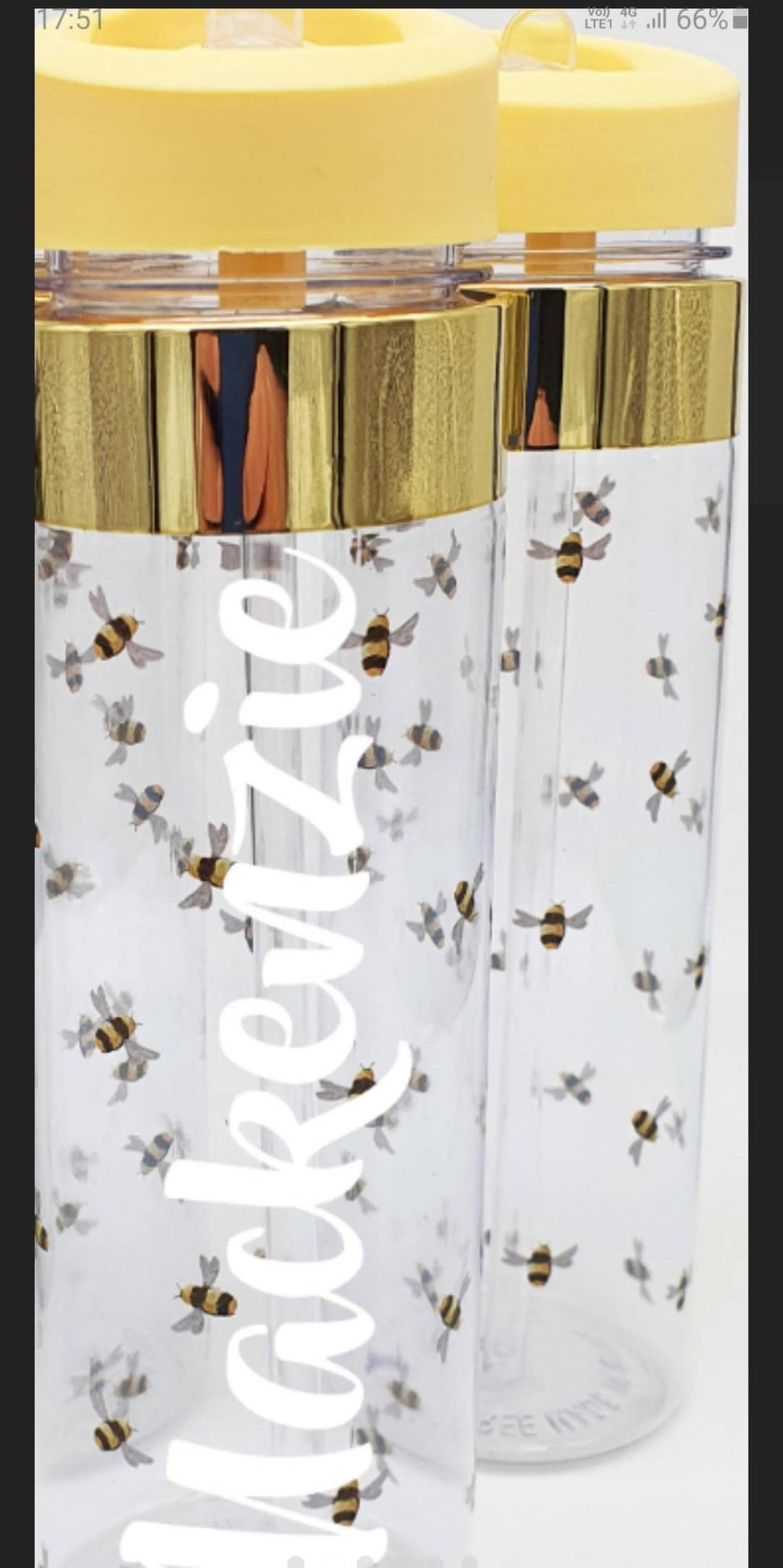 Personalised Bumble Bee Botanical Water Juice Bottle BPA Free Etsy