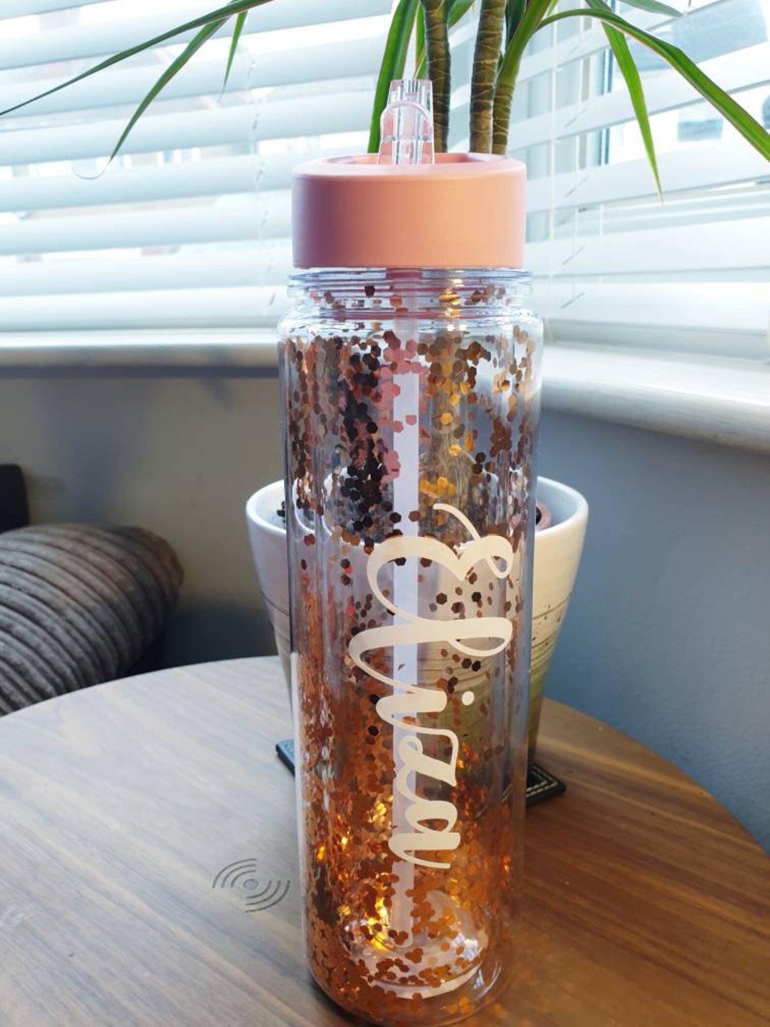 Personalised Glitter Water Bottles 550ml BPA Free Rose Gold Etsy
