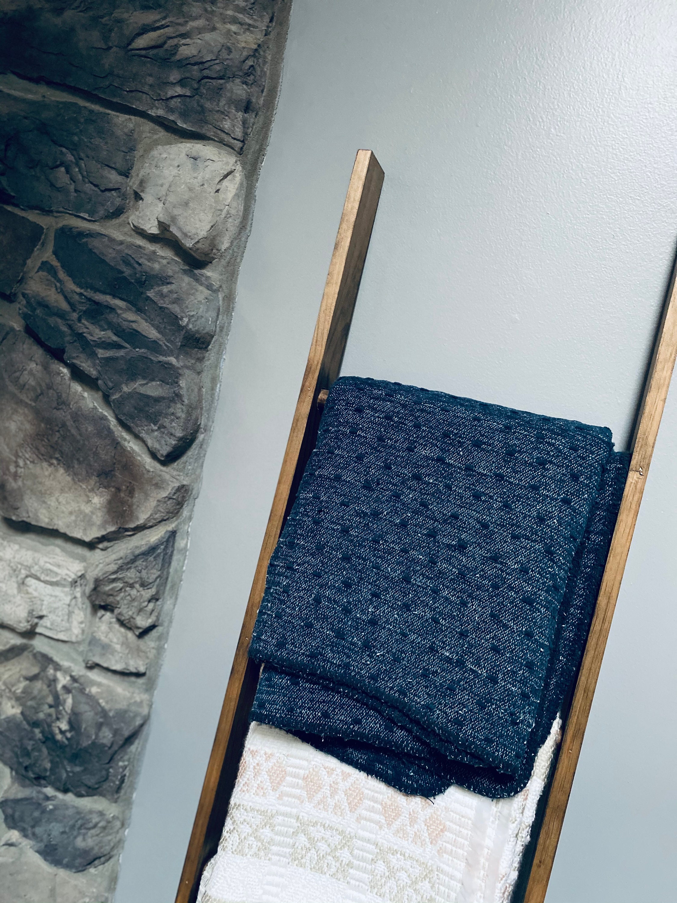 Wooden ladder blanket holder ladder decor Etsy