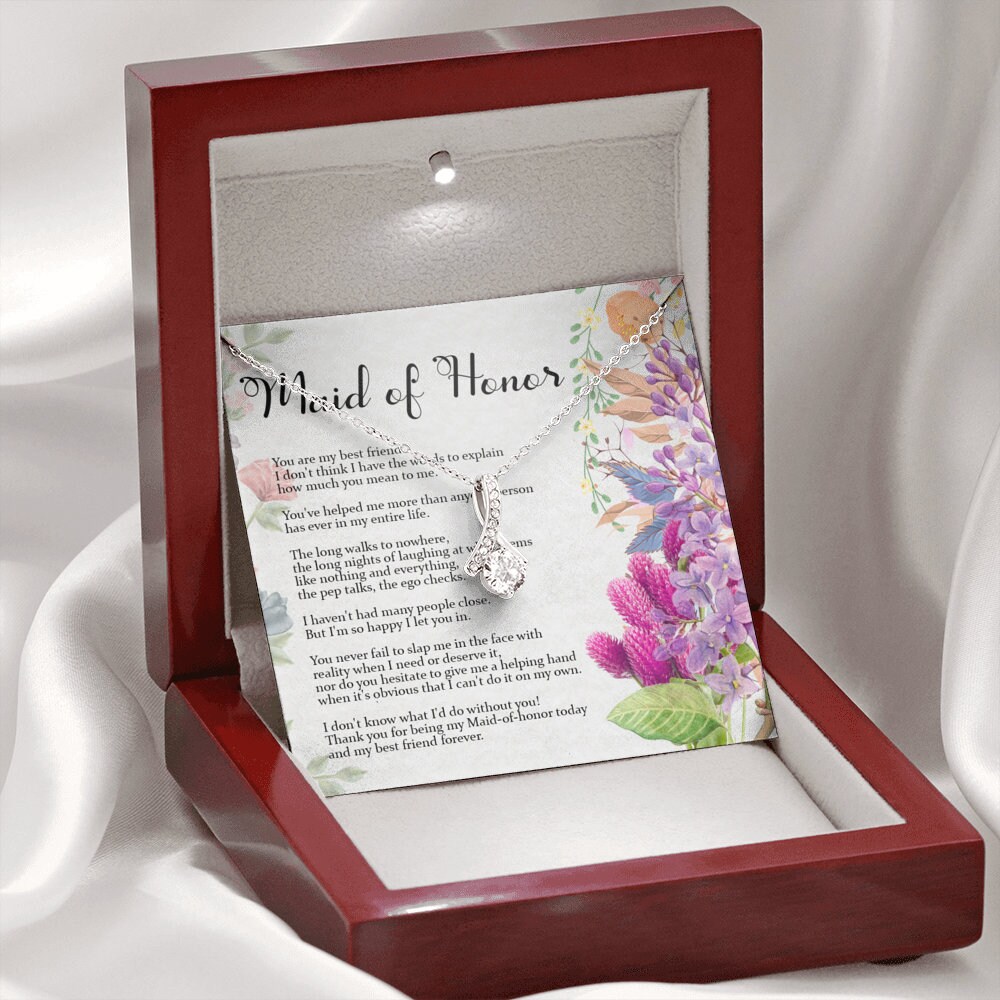 Maid of Honor Message Card on Wedding Day Maid of Honor