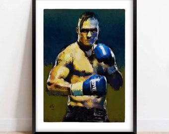 Oleksandr Usyk Limited Edition Art Print, Ukraine World Campion Heavy Weight Boxer,Canvas Wall Art Poster, Original Artwork, Man Cave Gym.
