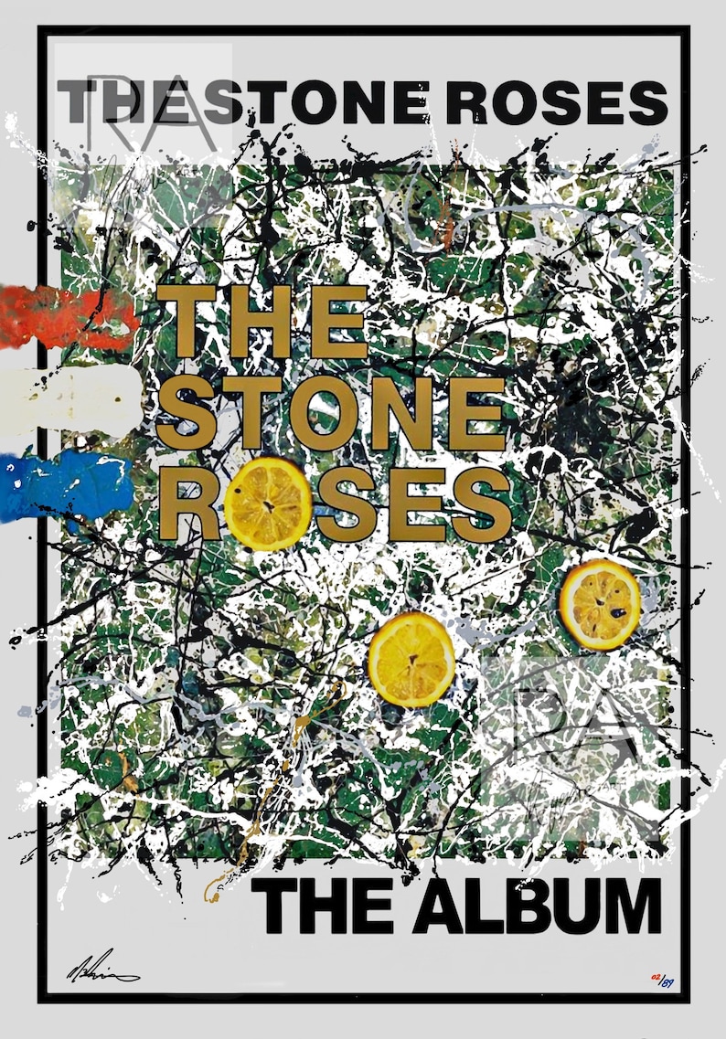 The Stone Roses Album Art Poster Limited Edition Hand Drawn Print Ian Brown John Squire Mani Reni Wall Decor image 1