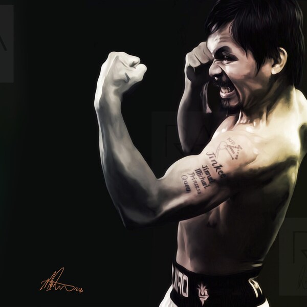 Manny Pacquiao “PacMan” / World Champion /Boxing Legend / Hand Drawn / Digital Drawing / Wall Art / Picture / Print / Poster