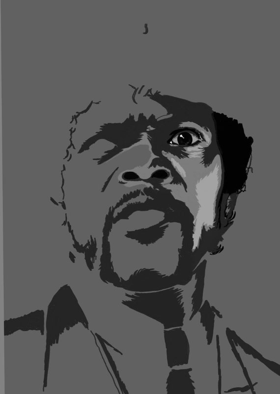 Pulp Fiction Samuel L Jackson as Jules Winnfield Hand Drawn Art Picture  Print Poster - Etsy