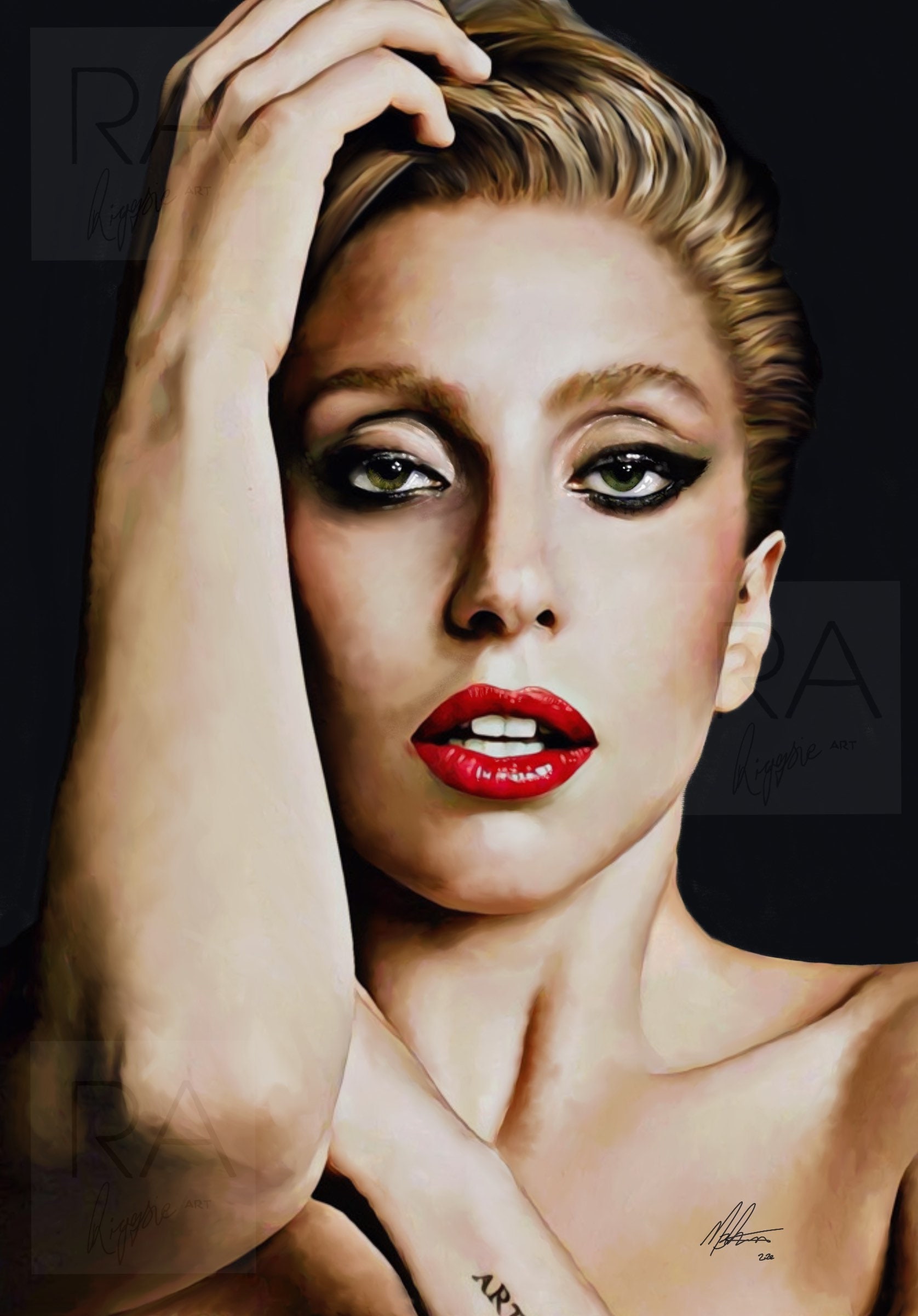 Lady Gaga singer Decorative Painting 24x36 Canvas Poster Wall Art Living  Room Posters Bedroom Painting