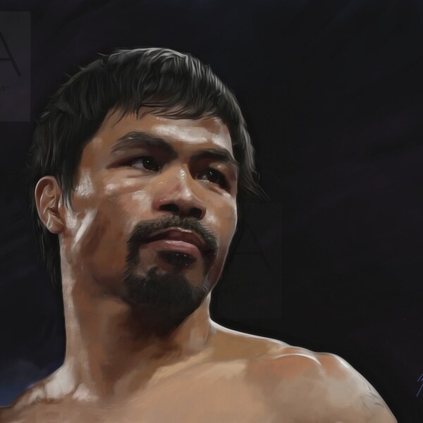 Manny Pacquiao “PacMan” / World Champion /Boxing Legend / Hand Drawn / Digital Drawing / Wall Art / Picture / Print / Poster