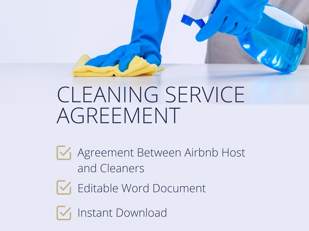 Airbnb Cleaning Service Contract Template for Airbnb Hosts and Cleaning