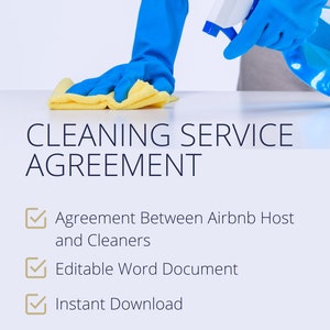 Airbnb Cleaning Service Contract Template for Airbnb hosts and Cleaning Contractors