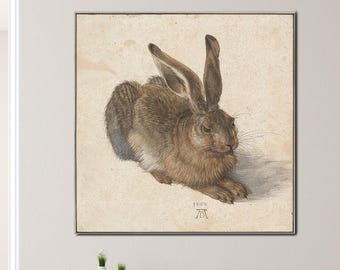Albrecht Dürer Young Hare Canvas Art, Young Hare Canvas Decor, Albrecht Dürer Wall Hanging, Reproduction Canvas, Kitchen Decor Art,