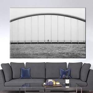 Bridge On Bike Canvas Print: City Landscape Wall Art