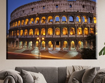 Rome Colosseum Canvas Wall Art: Modern Home Office Decor