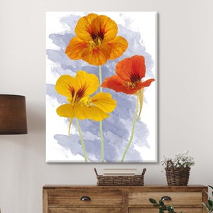 Abstract Floral Canvas Art: Modern Flower Wall Decor