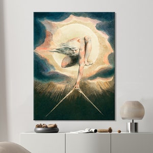 William Blake, Ancião dos Dias, Uma Profecia, Decoração de Casa Arte de Parede, Arte de Parede em Tela, Tela William Blake, Arte de Parede Moderna, Grande Impressão em Tela,