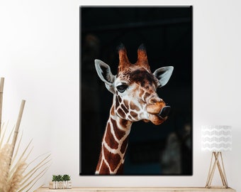 Giraffe Wall Art, Animal Print, Animals Wall Art, Animals Canvas, Giraffe Photo, Giraffe Print, Wall Art Canvas, Giraffe Poster, Giraffe