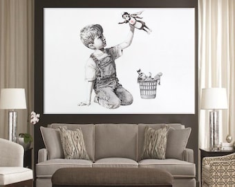 Banksy NHS Supernurse Canvas Art: Graffiti Street Art Tribute