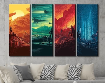 Star Wars Canvas Art: The Force Awakens Movie Poster