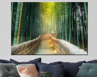 Bamboo Forest Canvas Art: Japanese Landscape Wall Decor