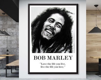 One Love Bob Marley Music Lyrics Hand Lettering Art Print Etsy Ireland