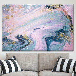 Marble Wall Art, Pink and Gold Glitter, Wall Art Canvas, Large Canvas Prints, Abstract Art, Marble Pink Wall Art, Wall Art Living Room