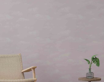 Pink Cloud Vinyl Wallpaper: Baby Nursery Decor