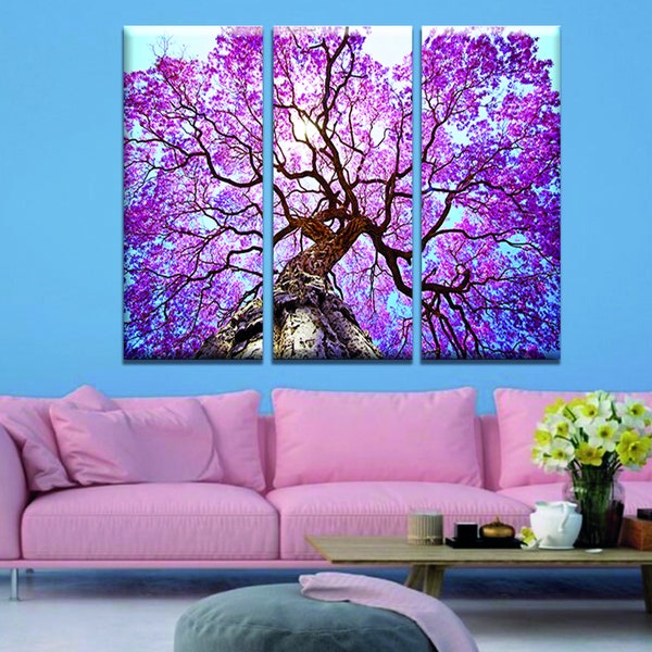 Purple Tree Painting Etsy