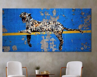 抽象的な虎のグラフィティ キャンバス プリント、ストリート アート