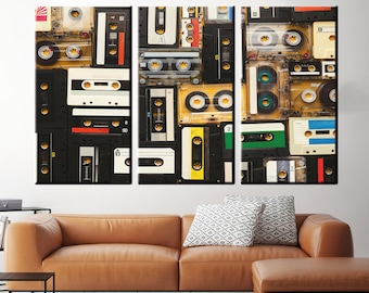 Retro Cassette Tape Canvas Print: Large Format Wall Art