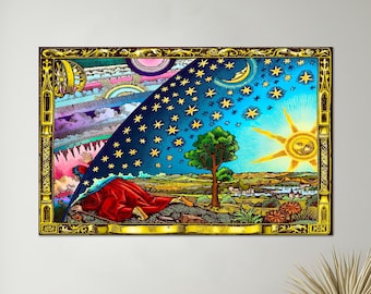 Flammarion Engraving Canvas: Vintage Astronomy Cosmos Wall Art