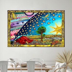 Flammarion Engraving Canvas: Vintage Astronomy Cosmos Wall Art