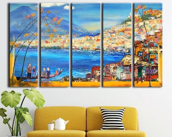 Positano Italy Canvas Art: Amalfi Coast Seascape, Impressionist Decor