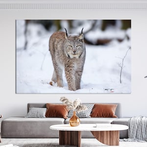 Lynx Canvas Art: Winter Wild Cat Wall Decor