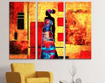 African Woman Canvas Art: Modern Ethnic Wall Decor