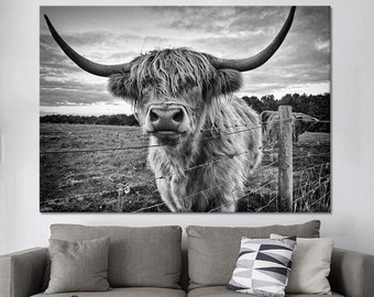 Longhorn Bull Canvas Print: Wild Nature Wall Art