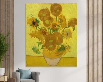 Van Gogh Sunflowers Print: Fine Art Canvas Wall Decor