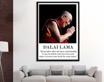 Dalai Lama Wall Art, Lama Wall Print, Dalai Lama Quote, Dalai Lama Print, Large Wall Decor, Living Room Wall Art, Office Decor, Canvas Art,