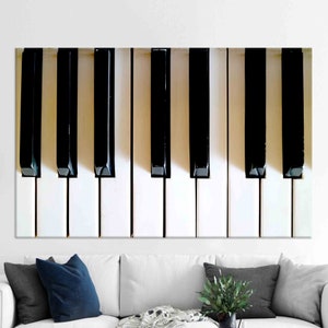 Piano Keys Canvas Wall Art: Black and White Music Decor