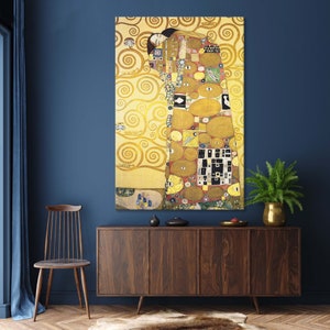 Gustav Klimt &#39;The Embrace&#39; Canvas Art Print: Stoclet Palace Reproduction