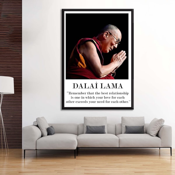 Dalai Lama Wall Art, Lama Wall Print, Dalai Lama Quote, Dalai Lama Print, Large Wall Decor, Living Room Wall Art, Office Decor, Canvas Art,